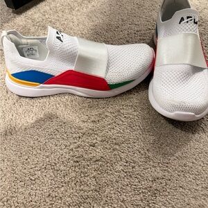 APL Women's White Sneakers with Red, Blue, and Green Accents